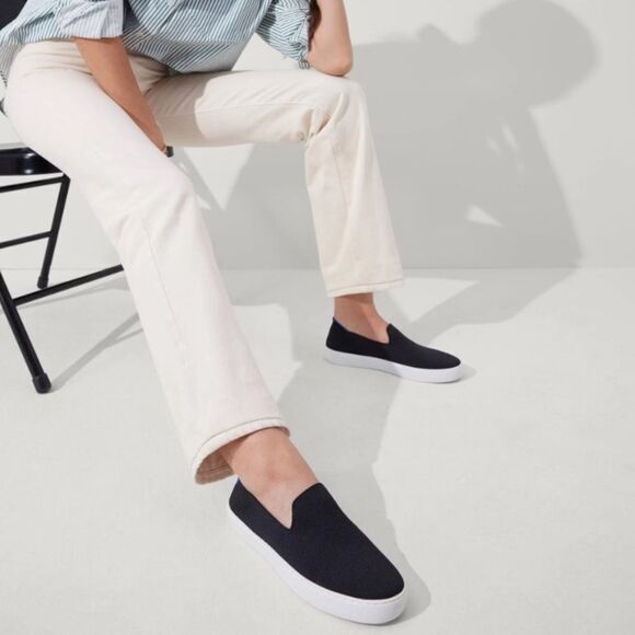 Rothy's The Original Slip-On Sneaker in Black Size 7.5 - Picture 2 of 14